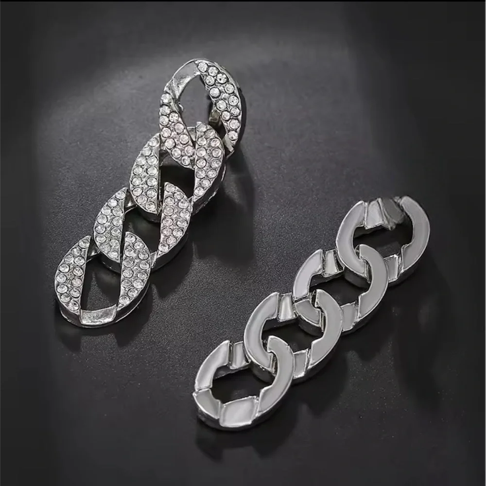 Clearance! NEW SPARKLING SIMULATED DIAMOND CHAINLINK STATEMENT EARRINGS